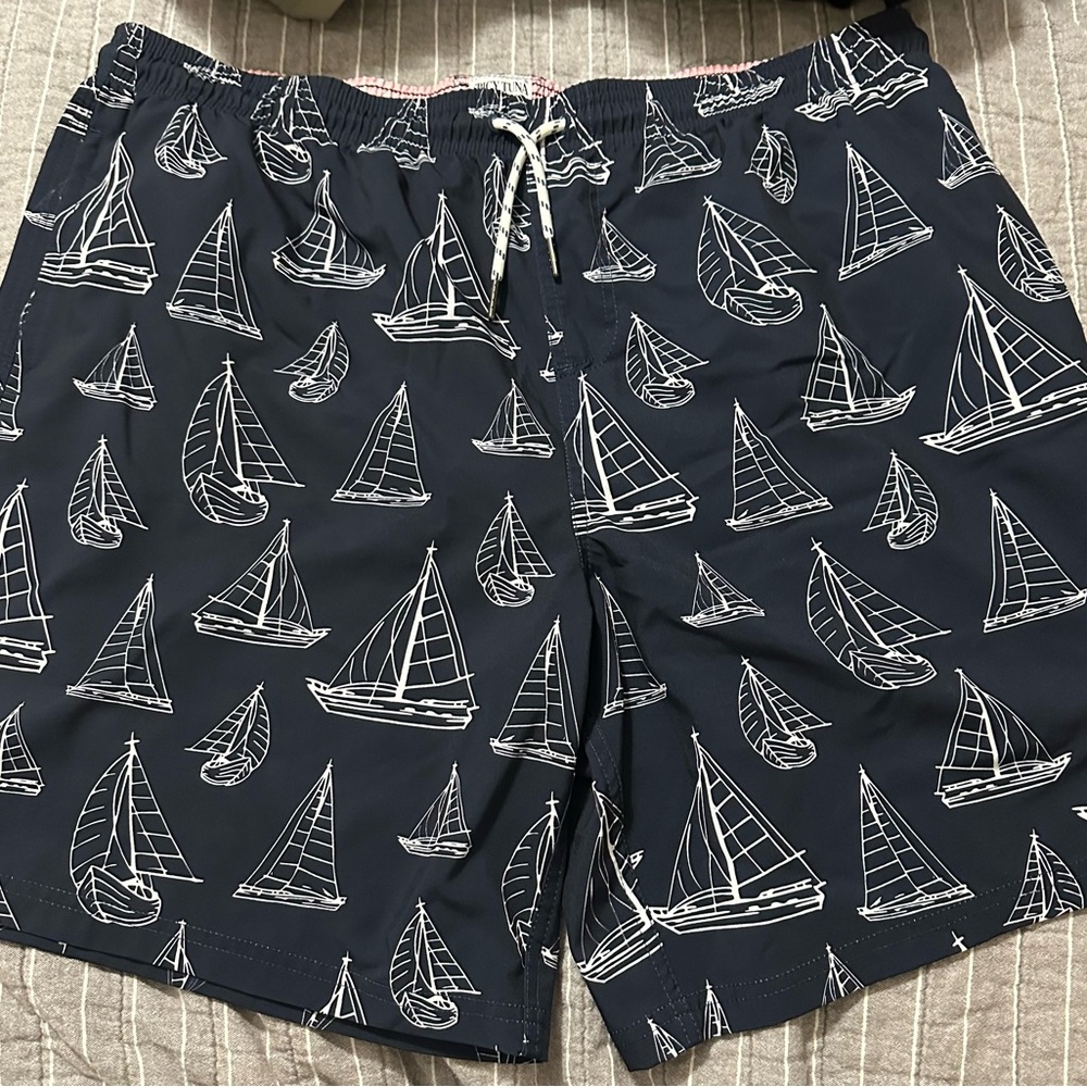 Sailboat Print Men's Swim Trunks